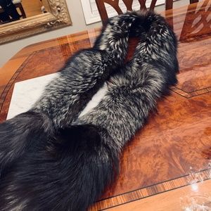 Holt Renfrew Luxury Silver Fox Scarf/Wrap - $750
